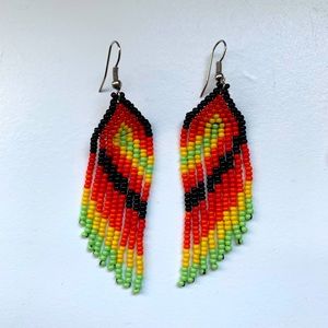 Boho tribal beaded earrings